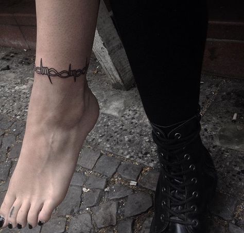 Barbed Wire And Vine Tattoo, Barbed Wire Tattoos, Emo Tattoos, M Tattoos, Grunge Tattoo, Anklet Tattoos, Mushroom Tattoos, Jewelry Tattoo, Ankle Tattoo