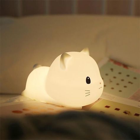 Cute Dog And Cat, Smart Lamp, Cat Lamp, Cute Night Lights, Cat Light, Kawaii School Supplies, Sleep Time, Teen Room Decor, Night Lamp