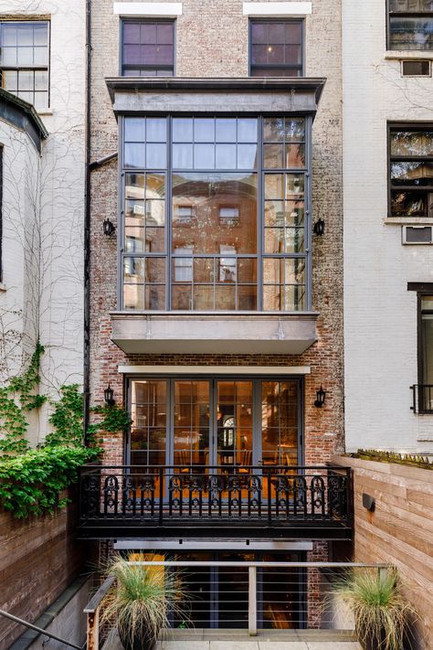 Enchanting Places, Nyc Townhouse, Townhouse Exterior, Stone Mantel, Greenwich Village, Yes Please, Stone Carving, Architectural Digest, Exterior Design