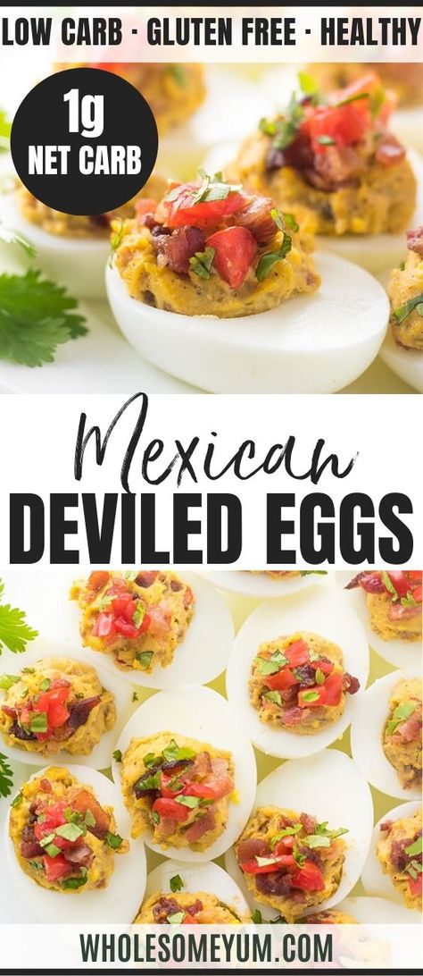 Mexican Deviled Eggs, Deviled Eggs With Avocado, Deviled Eggs Keto, Simple Deviled Eggs Recipe, Mexican Keto, Eggs With Avocado, Recipe With Avocado, Deviled Egg Recipe, Keto Deviled Eggs