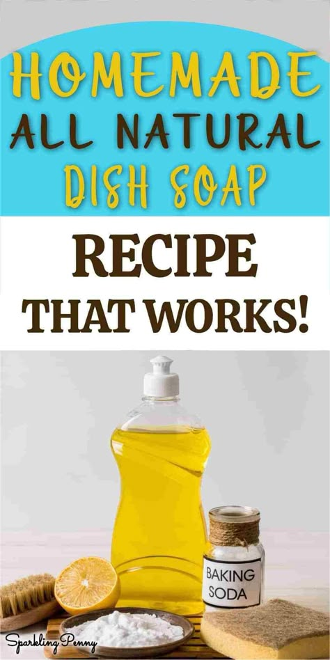 My best homemade DIY dish soap recipe. This dishwashing liquid detergent is all natural and biodegradable. Includes step-by-step instructions to make this easily yourself with store cupboard ingredients! Homemade Non Toxic Dish Soap, Organic Dish Soap, Diy Natural Dish Soap, Homemade Dish Soap Recipe, How To Make Dish Soap, Home Made Dish Soap, Homemade Household Products, Non Toxic Dish Soap, Diy Dish Detergent