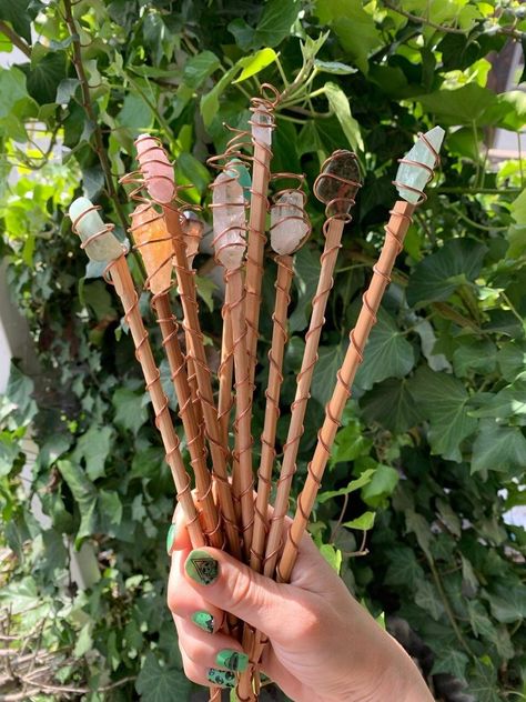 Copper Garden Stakes, Crystal Plant Stake, Copper Garden Art, Electroculture Gardening, Electro Culture, Copper Rod, Herb Gardens, Copper Crafts, Plant Stakes