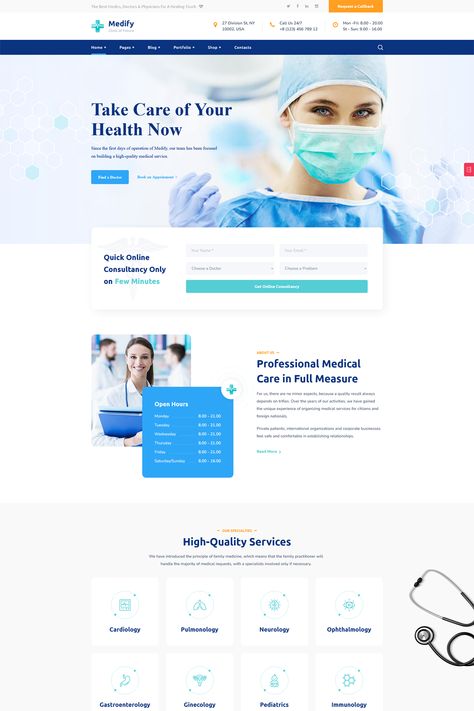 Hospital Website Ui Design, Healthcare Website Design, Divi Wordpress, Hospital Website, Corporate Web Design, Medical Websites, Healthcare Website, Medical Website Design, Medical Website