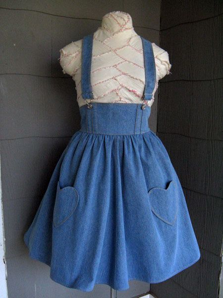 Corduroy Jumper, Denim Jumper Dress, Denim Jumper, Heart Pocket, Diy Clothing, Old Jeans, Recycle Clothes, Overall Dress, Colourful Outfits