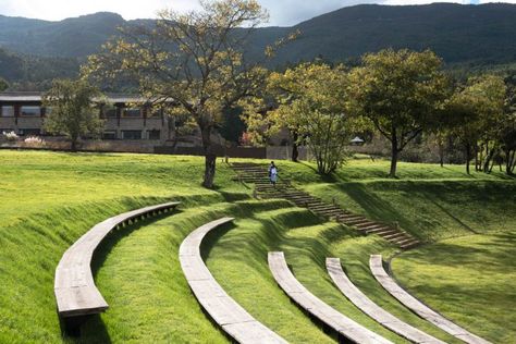 Wilderness Garden and Amphitheater |  Lijiang, China | Z’scape Rural China, Terraced Landscaping, Alpine Garden, Lijiang, Outdoor Seating Area, Wild Garden, Landscape Elements, Garden Park, Rain Water Collection