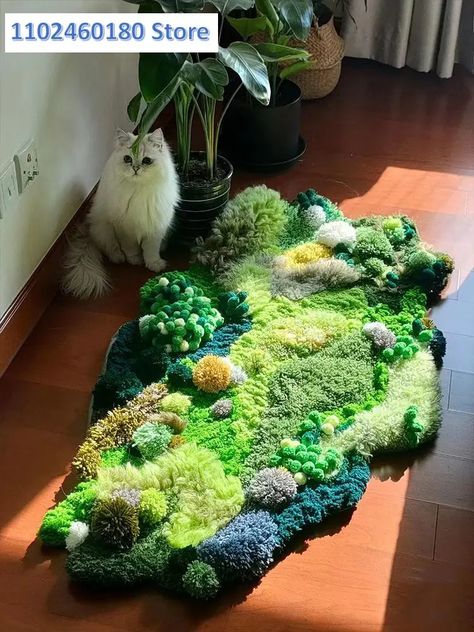 Moss carpet woven DIY material bag, hand woven , self-made niche home decoration blanket Moss Blanket, Moss Carpet, Carpet Diy, Moss Rug, Fairy Room, Grass Rug, Grass Carpet, Deco Nature, Shotting Photo