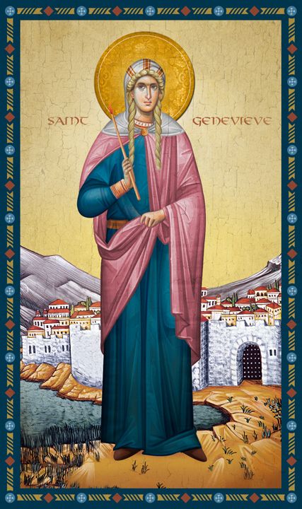 St. Genevieve of Paris - January 3 St Genevieve, Friend Of God, Eastern Orthodox Church, Christian Icons, Orthodox Christian Icons, Eastern Orthodox, Celtic Style, Byzantine Icons, Religious Icons