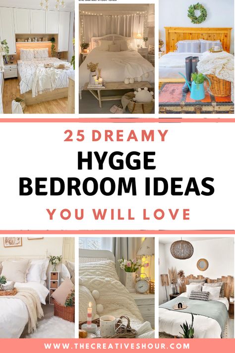 Bedroom Hygge Ideas, Hygge Bedroom Decor Ideas, Hygge Aesthetic Bedroom, Plush Bedroom Ideas, Bedroom Oasis Ideas, How To Make Your Room Cozy, Cozy Hygge Bedroom, Hygge Bedroom Decor, Hygge Decor Inspiration