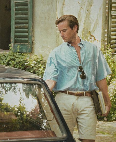 Call Me By Your Name Call Me By Your Name Outfits, Name Outfits, Italian Summer Style, Cinema Outfit, Classy Old Money, Aesthetic Mens, Somewhere In Northern Italy 1983, Old Money Summer, Armie Hammer