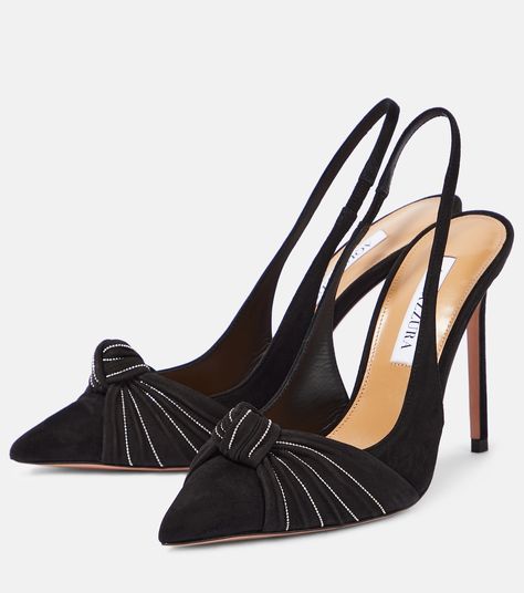 Aquazzura Shoes, Goat Leather, Slingback Pump, Black Pumps, A Box, In Italy, Pumps, Italy, My Style