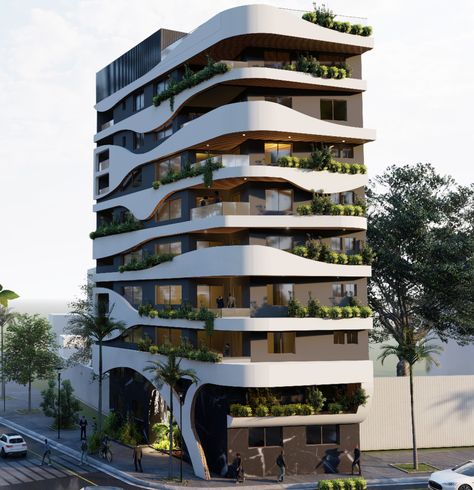 Mid Rise Building Architecture, Mid Rise Building Facade, Mid Rise Building Design, Mid Rise Architecture, Mid Rise Building, Place Aesthetic, Aesthetic Architecture, Facade Architecture Design, Residential Building Design