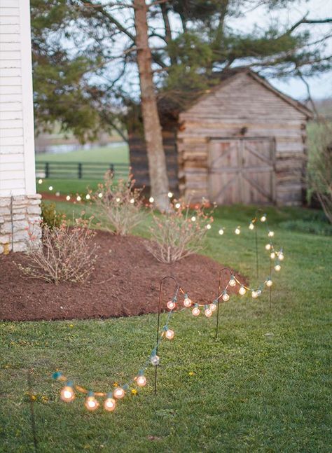 Backyard Wedding Photography, Backyard Wedding Decorations, Diy Outdoor Weddings, Deco Champetre, Lighting Outdoor, Wonderland Wedding, Dream Backyard, Wedding Aisle, Wedding Lights