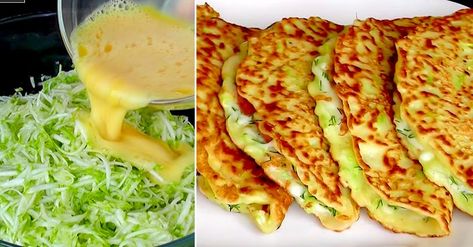 Zucchini crepes: the delicious recipe to make a simple meal Vegetable Crepes Recipe, Zucchini Crepes Recipe, Zucchini Wraps Recipes, Zucchini Crepes, Weight Watchers Zucchini, Morning Magic, Food Keto, Keto Side, Keto Side Dishes