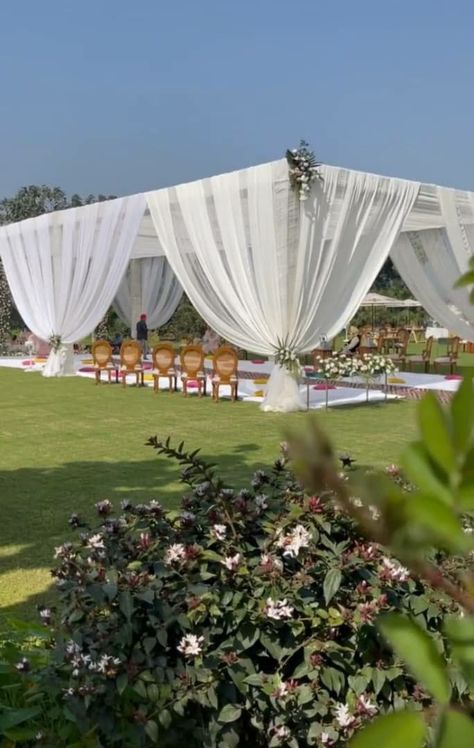 Shamiyana Decoration, Wedding Tent Decorations Diy Simple, Canopy Wedding Decor, Wedding Canopy Decorations, Flower Arrangements Spring, Wedding Canopy Outdoor, Spring Flowers Garden, Wedding Tent Decorations, Flowers Farm