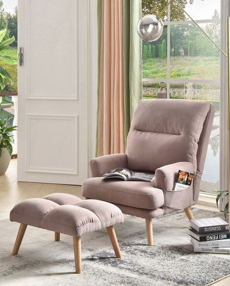 15 Best Cozy Chairs for Living Rooms 2021 - Most Comfortable Chairs for Reading Cozy Chairs For Reading Bedroom, Cute Recliner Chairs, Savannah Apartment, Velvet Recliner, Chair Overstock, Ruang Tv, Velvet Wingback Chair, Recliner With Ottoman, Comfortable Accent Chairs