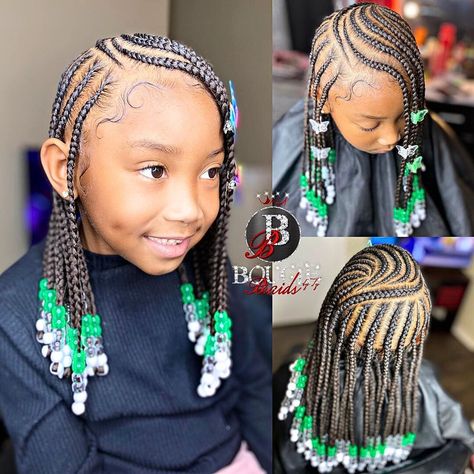 School Cornrows, Cornrows Hairstyles For Kids, Kids Cornrow Hairstyles, Black Baby Girl Hairstyles, Toddler Braided Hairstyles, Cornrows Hairstyles, Black Kids Braids Hairstyles, Lil Girl Hairstyles, Kid Braid Styles