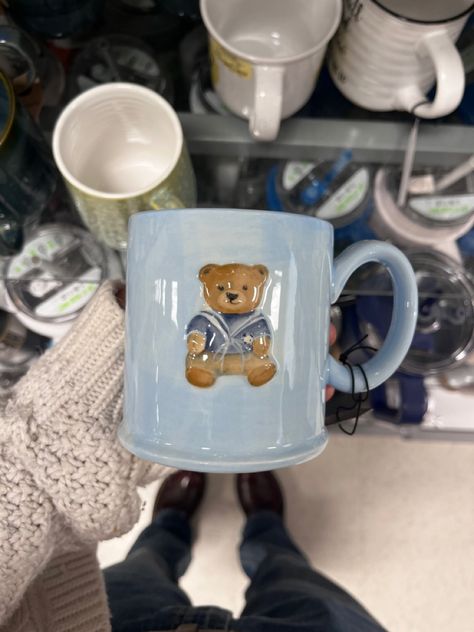 bear mug aesthetic baby blue Blue Mugs Aesthetic, Baby Blue Aesthetic Vintage, Blueberry Milk Aesthetic, Blue And Brown Aesthetic, Milk Aesthetic, Teddy Bear Mug, Blueberry Milk, Mug Aesthetic, Aesthetic Baby