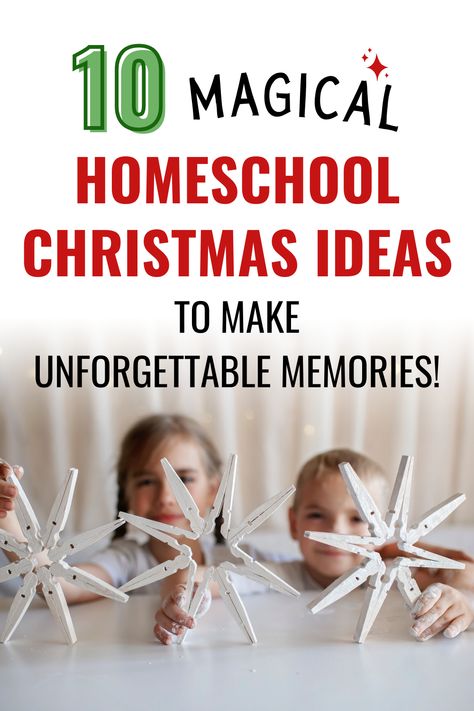 Get ready for a festive season with these 10 magical Homeschool Christmas ideas! Perfect for Montessori-inspired learning, these activities include DIY Homeschool Christmas Ornaments, fun Christmas Farm Activities, and creative Christmas Homeschool Printables. Ideal for Christian Christmas Homeschool, Kindergarten themes, or your next Homeschool Co-op Christmas Party. Make December special with engaging Christmas Homeschool Activities and party ideas that bring the holiday spirit to life! Christmas Homeschool Crafts, Christmas Crafts For Homeschool, Homeschool Co-op Christmas Party, How To Make Christmas Magical, Homeschool Christmas Unit, Christmas School Homeschool, Homeschool Christmas Crafts, Homeschool Christmas Party, Christmas Homeschool Ideas