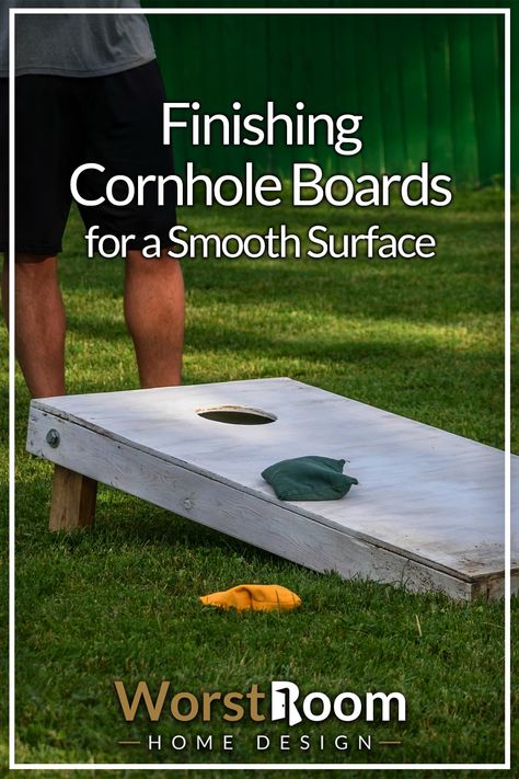 Finishing Cornhole Boards for a Smooth Surface Diy Painting Cornhole Boards, Making Cornhole Boards, How To Stain And Paint Cornhole Boards, How To Finish Cornhole Boards, How To Stain Cornhole Boards, Homemade Cornhole Boards, How To Paint Corn Hole Boards, How To Make Cornhole Boards Diy, Custom Cornhole Boards Design