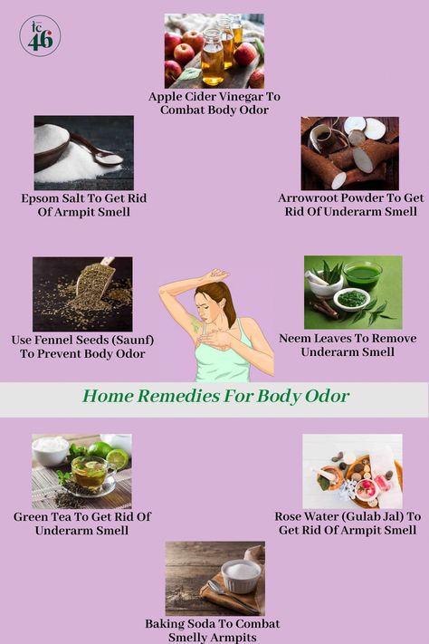 Body odour usually comes when the bacterias on our skin interact with sweat. Explore 10 home remedies for body odour on The Channel 46. Body Odor Remedies, Underarm Smell, Smelly Underarms, Odor Remedies, Smelly Armpits, Bad Body Odor, Armpits Smell, Armpit Odor, Underarm Odor