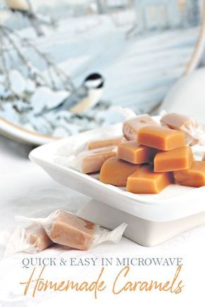 Super easy recipe for delicious caramels using the microwave. Soft and chewy candy begins with condensed milk and in just a few minutes it is ready to pour into a dish. Cool, cut and enjoy! Lovely packaged up for Christmas and holiday gift-giving. Homemade Caramel Candy, Homemade Caramel Recipes, Homemade Caramels, Taste And Tell, Caramel Recipe, Caramel Candy, Caramel Cookies, Caramel Recipes, Homemade Caramel