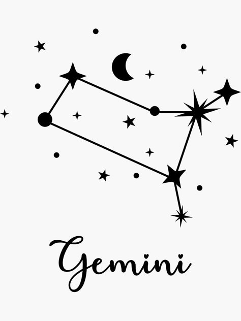 "Gemini Constellation Stars" Sticker for Sale by UponStars | Redbubble Gemini Drawings, Zodiac Constellation Tattoo, Gemini Star Constellation, Aries Star Constellation, 49ers Wallpaper, Zodiac Twins, Star Constellation Tattoo, Disney Eye Makeup, Zodiak Gemini