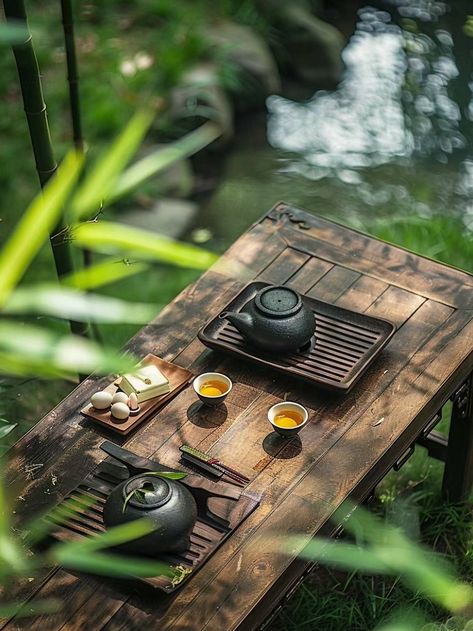 Ancient Japanese Aesthetic, Chinese Tea Aesthetic, Tea Meditation, Japanese Tea Room, Chinese Tea House, Tea Farm, Zen Tea, Rainy Day Aesthetic, Chinese Aesthetic