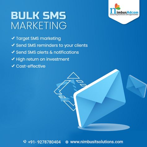 The use of Bulk SMS as a business marketing platform has grown at an exceedingly successful and globally expansive level. Get our bulk sms services today: +91- 9278780404 #NimbusAdcom #bulksmsservice #bulk #bulksmsprovider #bulksms #growyourbusiness #smsmarketing #SMS #smsservice Bulk Sms Marketing, Communication Methods, Sms Marketing, Effective Communication, Digital Marketing Strategy, Service Provider, Business Marketing, Marketing Strategy, Communication