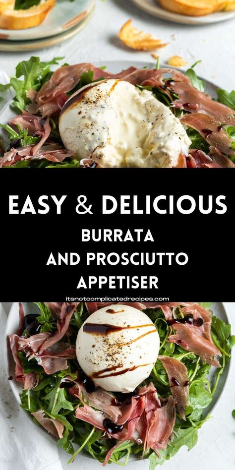 Prosciutto Appetizer, Plated Salad, Burrata Recipe, Prosciutto Recipes, Complicated Recipes, Canapes Recipes, Burrata Salad, Savoury Recipes, Boat Food