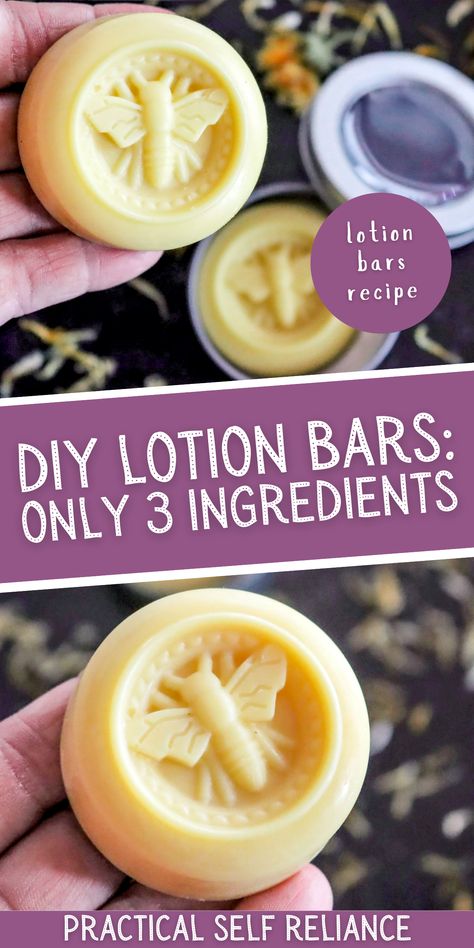 homemade lotion bars in a tin and diy lotion bars being held in a hand Diy Lotion Bars, Homemade Lotion Recipe, Lotion Bars Diy, Homemade Lotion Bars, Lotion Bars Recipe, Lotion Recipe, Diy Lotion, Lotion Bar, Homemade Lotion