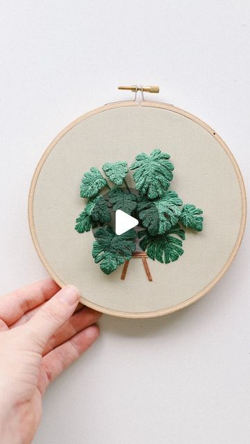 ⋒bess wilkins⋒ hand embroidery on Instagram: "just stitching my dream house plant 🌱 

say hello to our new design for march’s pattern club. guys, this design literally jumps off the hoop with some 3D stumpwork and i am obsessed. i literally dream of having a monstera this size in my house one day… but i don’t have the perfect home for it so this stitchy version will have to do!

pdf pattern ‘monstera’ is now available to download for our pattern club members! 

now i want to stitch a whole houseplant collection… what plant should i stitch next? 

#embroidery #handembroidery #modernembroidery #loveembroidery #dmcembroidery #embroidered #embroidelicious #dmcthreads #stumpworkembroidery #stumpwork #damngoodstitch" 3d Plant Embroidery, Monstera Plant Embroidery, Home Embroidery Ideas, New Home Embroidery, Embroidery Monstera, Gardening Embroidery, 3d Embroidery Techniques, What To Embroider, Plant Embroidery Pattern