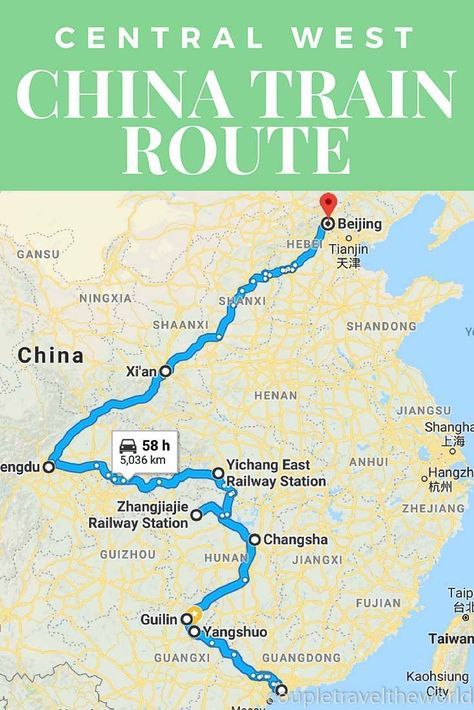 The Best Train Route China including the perfect itinerary and how to get from A to B #China #TrainChina #ChinaTravel  For more information visit coupletraveltheworld.com China Train, High Speed Train, Train Map, China Travel Guide, Speed Rail, China Travel Destinations, China Culture, Visit China, High Speed Rail