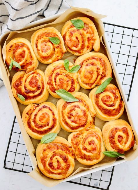 Pizza scrolls - FAB Pizza Scrolls, Scrolls Recipe, Tomato Pizza Sauce, Best Pizza, Baking Tins, Good Pizza, Crowd Pleaser, Bread Flour, Pizza Sauce