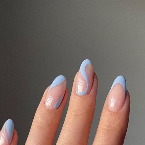 Sarah on Instagram: "🦋🦋 go to swirls in dreeeamy pastels☁️💜 #nailart #naildesigns #nailinspo #pastelnails #springnails" Swirl Nails Pastel, Nails With Circles, Nail Swirl Designs Simple, Neutral Swirl Nails, Swirl Line Nails, Pastel Swirl Nails, Nail Swirls, Swirls Nail Art, Squiggle Nails