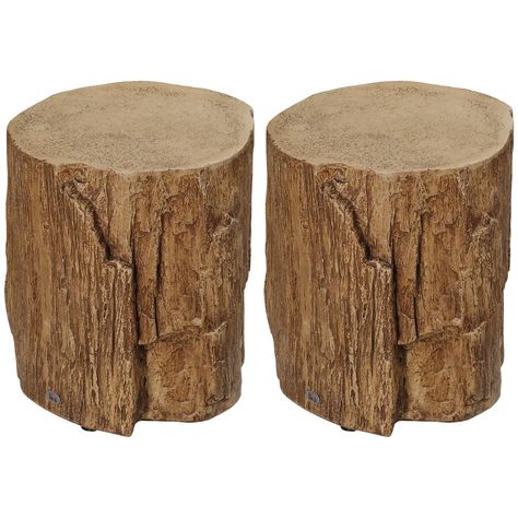 PRICES MAY VARY. Unique Style: Our end tables have a realistic design that mimics the wood grain pattern. The surface has strikingly similar to bark, even with cracks. Also, combined with the tree stump shape, they create a stylish feel, bringing your home a natural atmosphere. Versatile Use: You can place it next to a sofa for drinks and snacks while watching a movie or reading a book. Or, use it as a bedside table for holding magazines and decorations. Treating it as a stool, display stand, an Concrete End Table, Decorative Side Table, Stump Stool, Tree Stump Side Table, Bedside Table Round, Stump Table, Unique Side Table, Side Table Decor, Round Table Top