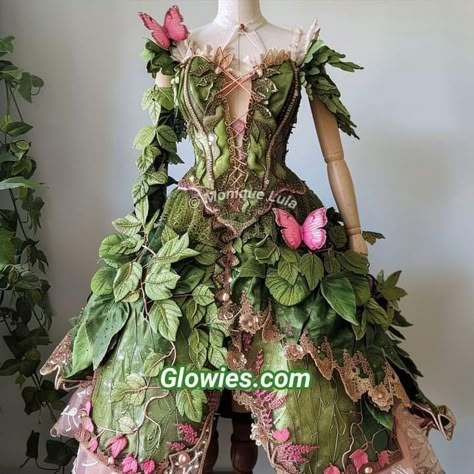 Earth Fairy Cosplay, Nature Themed Dress, Ren Fair Outfit Ideas, Roman Dresses, Midsummer Costume, Flower Fairy Costume, Earth Creature, Dryad Costume, Woodland Fairy Costume