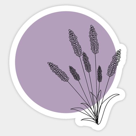 Line Art Lavender, Lavender Stickers, Purple Circle, Purple Books, Bubble Milk Tea, Lavender Aesthetic, Lavender Flower, Digital Business Card, Purple Girls