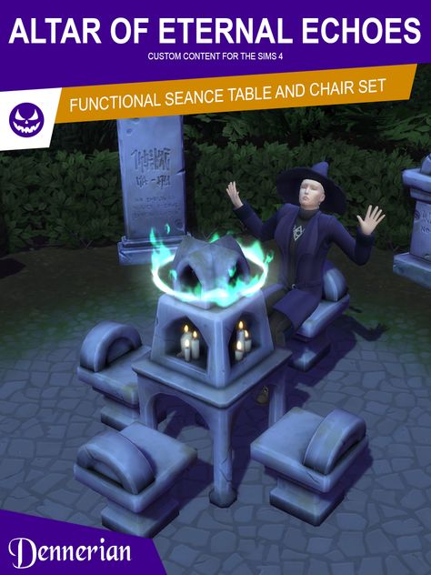 Sims 4 CC - Altar of Eternal Echoes Seance Table — DennerianCC Sims 4 Occult Challenge, Sims 4 Haunted Cc, Sims 4 Menu Override, Sims 4 Religious Cc, Ts4 Occult Cc, Occult Sims 4 Cc, Sims 4 Supernatural Cc, Sims 4 Spellcaster Cc, Sims 4 Occult Cc