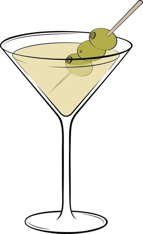 Dry Martini Cocktail vector illustration Cocktail Illustration Art, Drink Art Illustration, Martini Glass Illustration, Cocktail Glass Drawing, Cocktail Glass Illustration, Martini Glass Drawing, Martini Drawing, Martini Glass Art, Martini Illustration