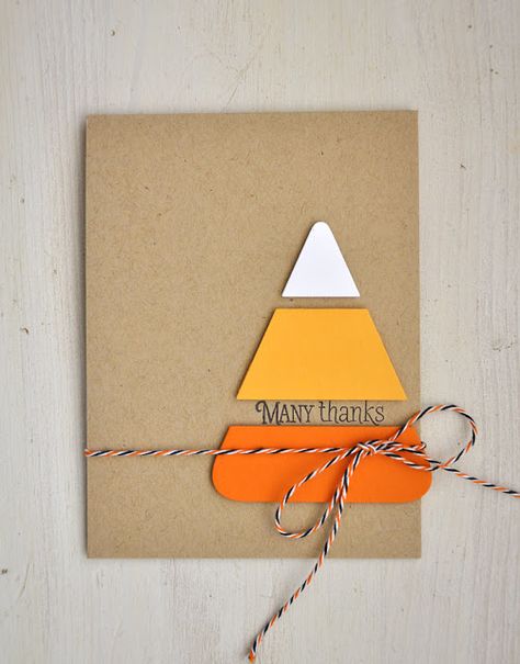 Many Thanks Card by Maile Belles for Papertrey Ink (August 2015) Candy Corn Cards, Fall Cards Diy, Thanksgiving Cards Handmade Kids, Diy Fall Cards, Cute Halloween Cards, Halloween Cards Diy, Fall Cards Handmade, Halloween Decor Diy, Carte Halloween