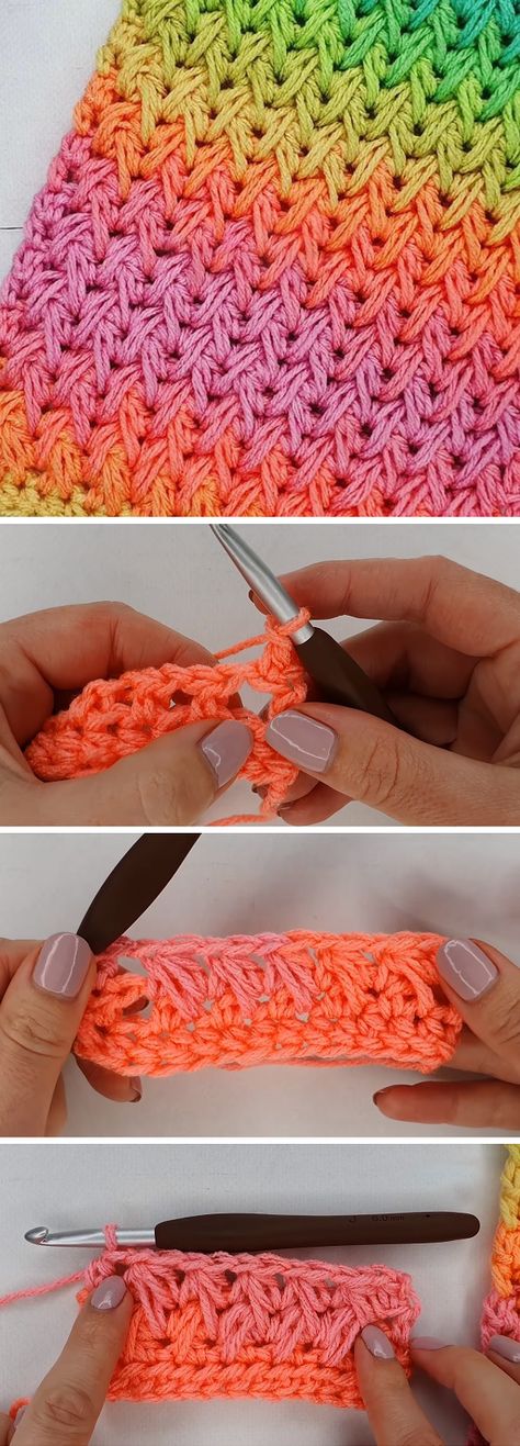 Crochet Feather Stitch - Design Peak Feather Stitch Crochet, Crochet Feather, Crochet Game, Crochet Stitches For Blankets, Feather Stitch, Easy Crochet Stitches, Beginner Crochet Projects, Crochet Simple, Crochet Cushions