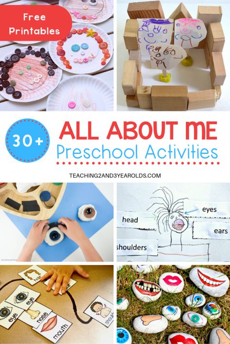 The All About Me theme is a great way for young children to not only learn and share more about themselves, but also others as well. This collection has over 30 different activities that are perfect for preschool! #allaboutme #preschool #themes #printables #art #sensory #literacy #age3 #age4 #teaching2and3yearolds Self Esteem Preschool Activities, All About Me Dramatic Play, About Me Preschool Activities, All About Me Preschool Activities, All About Me Theme, All About Me Preschool Theme, Preschool Theme Activities, Me Preschool Theme, All About Me Crafts