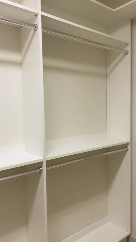 Square Closet Layout, Square Closet, Small Closet Shelving, Closet Organization System, Closet Redesign, Wood Closet Shelves, Diy Closet System, Diy Closet Shelves, Space Saving Furniture Bedroom