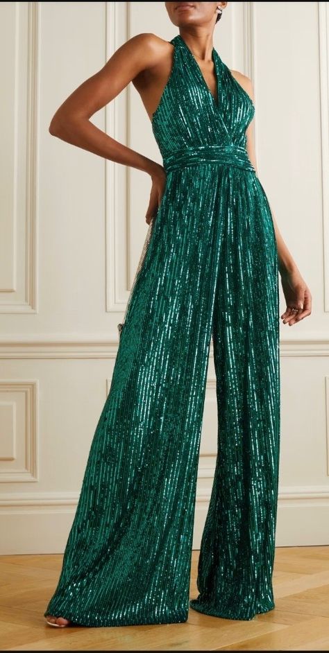 Halterneck Jumpsuit, Halter Neck Jumpsuit, Stunning Gowns, Evening Outfits, Indian Attire, Wide Legs, Elie Saab, 70s Fashion, Wide Leg Jumpsuit