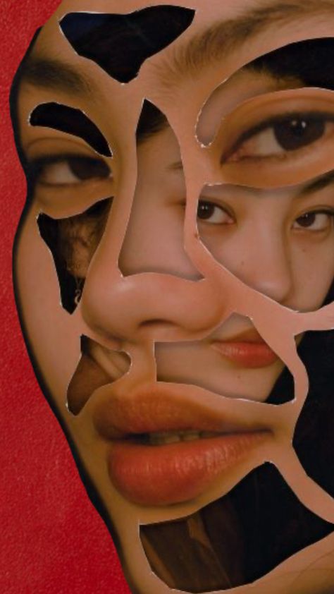 Distorted Portrait Art, Self Portait Collage, Fragment Portraits, Fragmented Portraits, Self Portrait Collage, Experimental Portrait, Magazine Collage Art, Multimedia Collage, Deconstructed Portrait Art