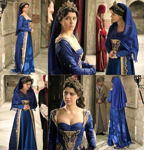 Kosem Sultan in blue Muhteşem Yüzyıl Dress, Magnificent Century Dress, Kosem Sultan Dresses, Hurrem Sultan Dress, Sultan Dress, Byzantine Fashion, Turkish Tv Series, Tale Dress, Reign Dresses