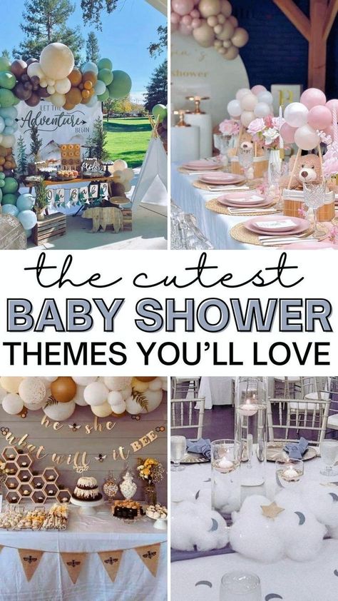 Looking for baby shower inspiration? Dive into our blog post featuring the top trending themes for girl, boy, and gender-neutral baby showers. Learn how to enchant your guests with unique teddy bear themes and other creative decorations. Our guide includes tips on choosing the perfect centerpieces and décor to celebrate this special occasion in style. Trending Baby Shower Themes, Butterfly Baby Shower Cake, Moon Baby Shower Theme, Baby Shower Finger Foods, Butterfly Baby Shower Theme, Adventure Baby Shower, Wildflower Baby Shower, Moon Baby Shower, Butterfly Baby Shower