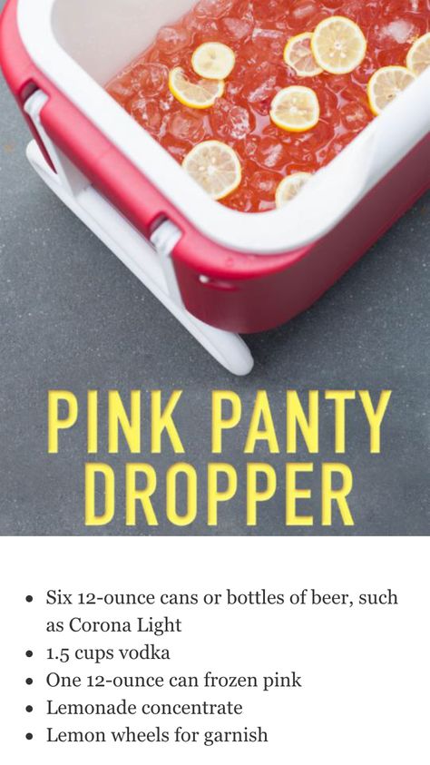 Pink panty dropper  Perfect for a party Pink Panty Dropper, Cosmopolitan Drink Recipe, Cosmopolitan Drink, White Trash Party, Lemonade Punch, Trash Party, Party Drinks Alcohol, Cocktail Ideas, Gin Fizz