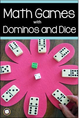 Primary Inspiration: Spring Math Games with Dice and Dominos Math Domino Games, Math Games With Dominoes, Domino Math Games Kindergarten, Math Learning Games, Domino Math Games Second Grade, Make And Take Math Night Activities, Back And Forth Math Game, Domino Games For Kindergarten, Number Sense Math Games