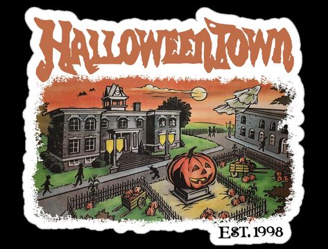 Halloweentown University Sticker, Halloween Town, Halloween University, Halloweentown Retro Sticker **Long lasting** Vinyl surface stickers with a permanent acrylic adhesive backside, perfect for smooth flat surfaces (like laptops, journals, windows etc.) **Vibrant colors** Printed with environmentally friendly eco-solvent inks provides extraordinary bright colors. **Glossy paper finish** Scratch-resistant surface **2 sizes to choose from** **For indoor use** **Not waterproof** **Processing Time Shirt Diy, Pumpkin Png, Halloween Vintage, Trendy Halloween, Ink Transfer, Halloween Png, Paper Cover, Halloween Town, Retro Halloween